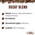 Rūšinės kavos pupelės ,,DECAF BLEND BE KOFEINO’’